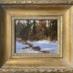 Cyrus Afsary Winter Light snow trees creek stream brook river western landscape oil painting framed