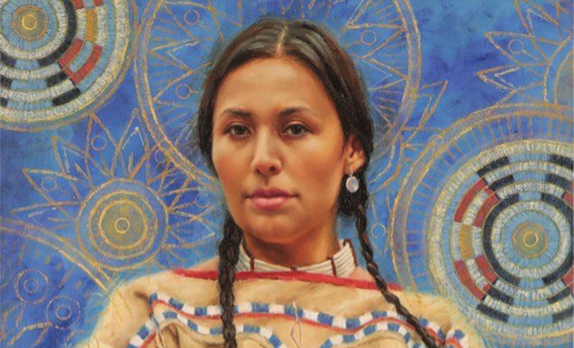 krystii melaine within life's circle Native American woman female portrait figure figurative western oil painting