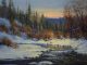 robert peters cimarron creek landscape snow river trees mountain western oil painting
