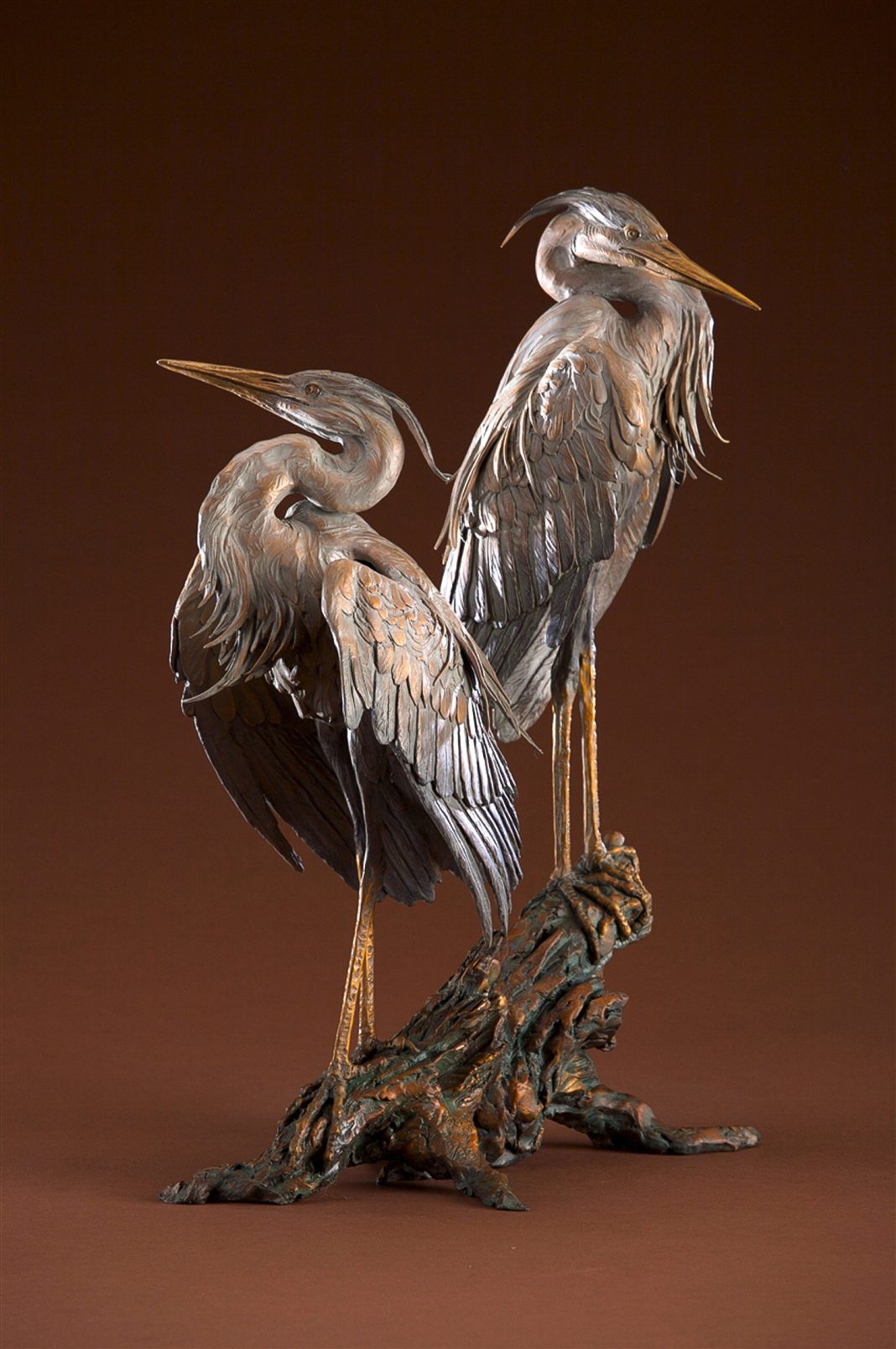 Ken-Rowe_Once-In-A-Blue-Moon Ken Rowe Once In A Blue Moon wildlife bird heron sculpture animal pair