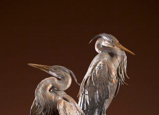 Ken Rowe Once In A Blue Moon wildlife bird heron sculpture animal pair