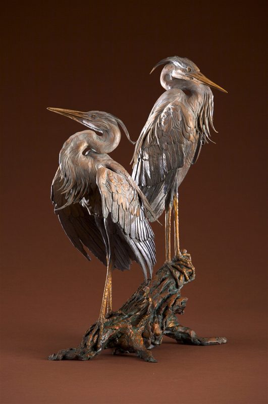 Ken Rowe Once In A Blue Moon wildlife bird heron sculpture animal pair