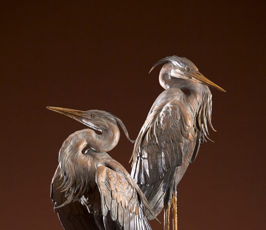 Ken Rowe Once In A Blue Moon wildlife bird heron sculpture animal pair