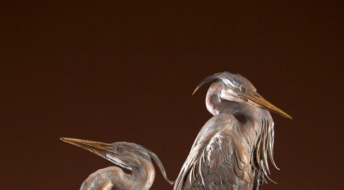 Ken Rowe Once In A Blue Moon wildlife bird heron sculpture animal pair