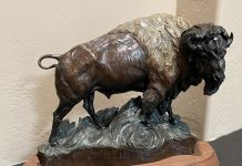 Ken Rowe The Living Legend buffalo bison wildlife bronze sculpture