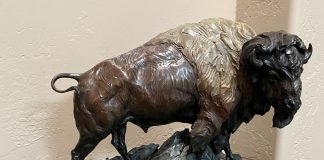 Ken Rowe The Living Legend buffalo bison wildlife bronze sculpture