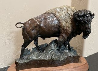 Ken Rowe The Living Legend buffalo bison wildlife bronze sculpture