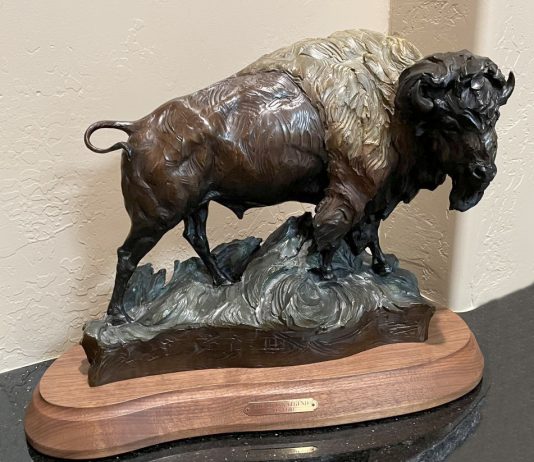 Ken Rowe The Living Legend buffalo bison wildlife bronze sculpture