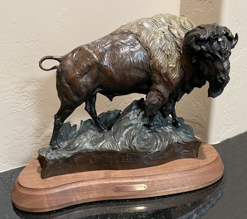 Ken Rowe The Living Legend buffalo bison wildlife bronze sculpture