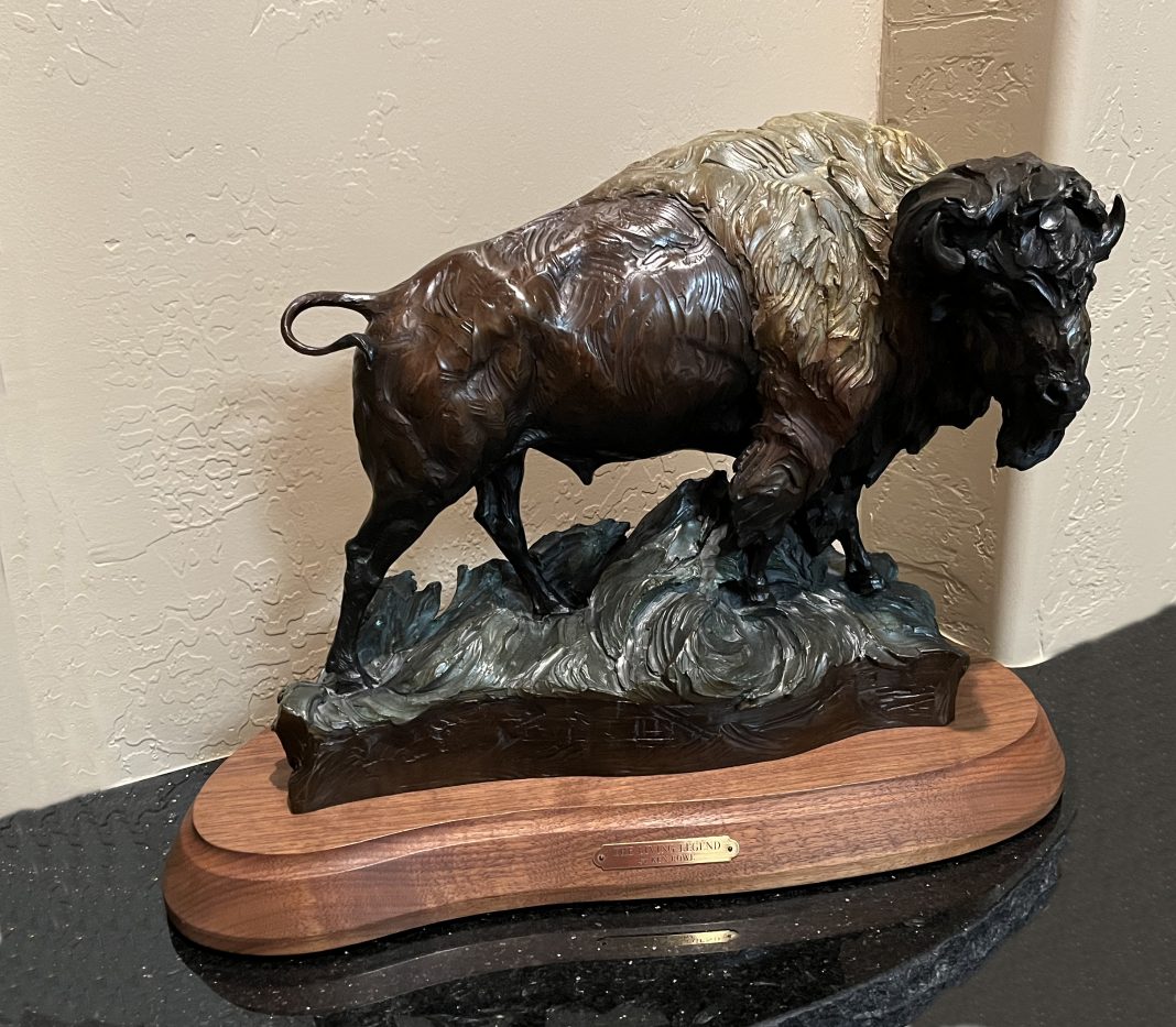 Ken Rowe The Living Legend buffalo bison wildlife bronze sculpture