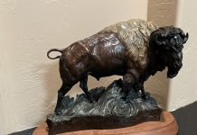 Ken Rowe The Living Legend buffalo bison wildlife bronze sculpture