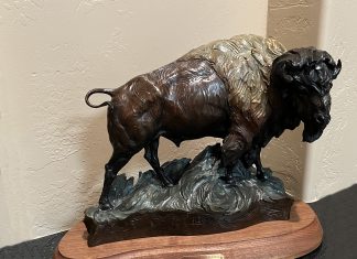 Ken Rowe The Living Legend buffalo bison wildlife bronze sculpture