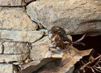 Ken Rowe White Buffalo Calf Woman Native American Indian figure figurative buffalo wildlife western bronze sculpture close