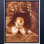 Marina Dieul La Petite Nonette child bird fantasy figure figurative oil painting framed