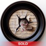 Marina Dieul Maestro 3 three mouse mice tromp l'oeil realist realistic oil painting wildlife sold