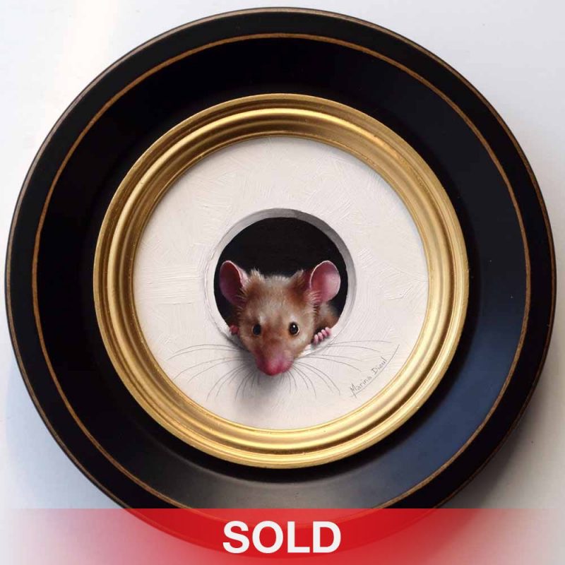 Marina Dieul Petite Souris 479 mouse mice wildlife oil painting sold