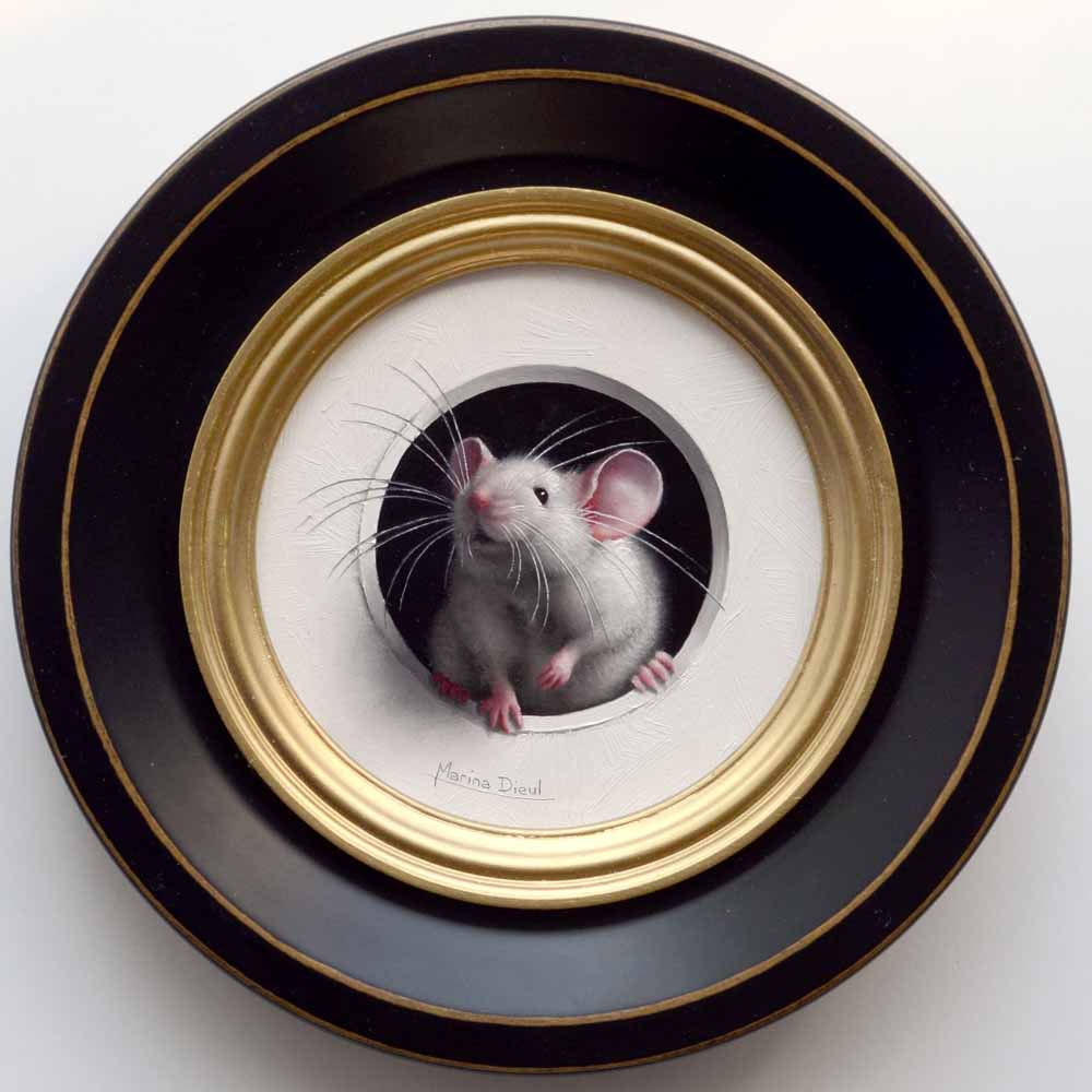 Marina Dieul Petite Souris 481 mouse mice wildlife oil painting