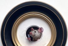 Marina Dieul Petite Souris 836 little mouse mice wildlife trompe l'oeil oil painting framed humorous art fantasy