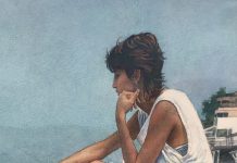 steve hanks shore steps figure figurative woman beach ocean watercolor painting