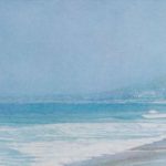 steve hanks shore steps figure figurative ocean beach watercolor painting