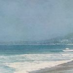 steve hanks shore steps figure figurative ocean beach watercolor painting