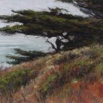 Lorenzo Chavez California Cypress pastel ocean seascape tree oil painting