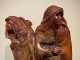 Bob Boomer Three Generations Native American Indian mother daughter grandmother granddaughter manzanita wood western sculpture close up