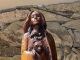 Bob Boomer Woman with Bears Native American Indian baby bears wildlife western manzanita wood sculpture close