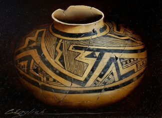 Cheryl English Anasazi pottery Native American oil painting