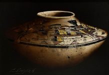 Cheryl English Native Design Native American Indian pottery tribe artifact western oil painting