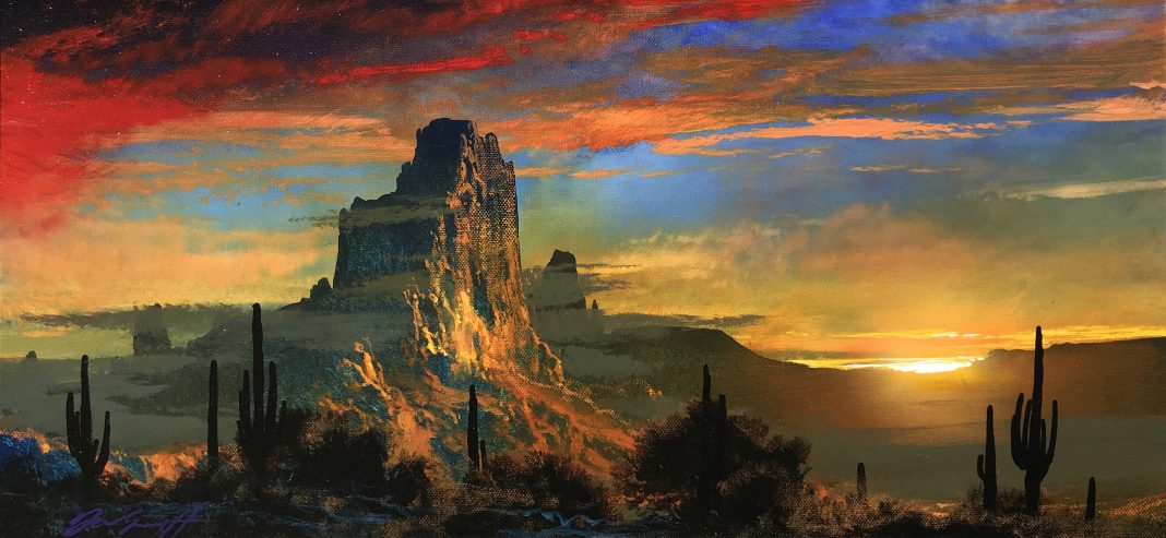 Dale Terbush The Distant Dance western landscape sunrise sunset western acrylic painting