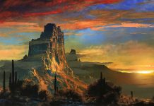 Dale Terbush The Distant Dance western landscape sunrise sunset western acrylic painting
