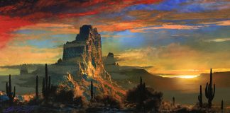 Dale Terbush The Distant Dance western landscape sunrise sunset western acrylic painting