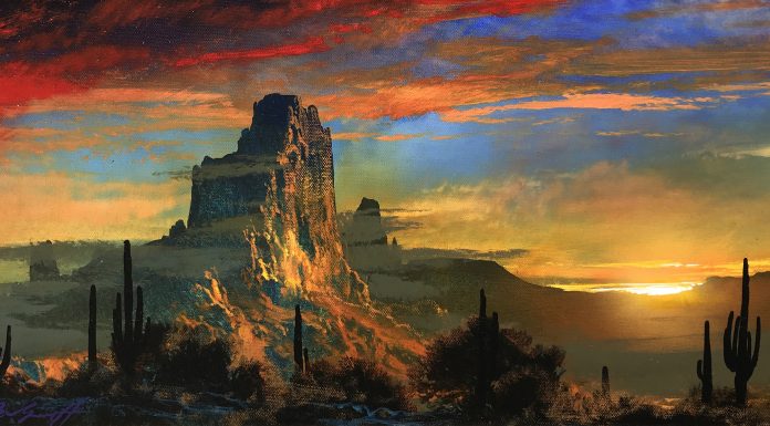 Dale Terbush The Distant Dance western landscape sunrise sunset western acrylic painting