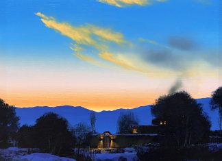 Dale Terbush The Peace of Twilight oil painting landscape sunset sunrise adobe