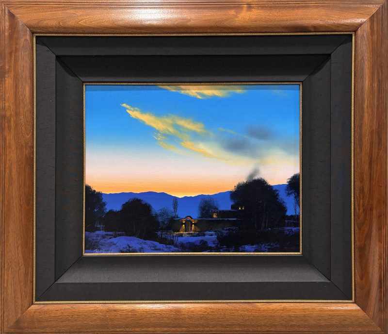 Dale Terbush The Peace of Twilight oil painting landscape sunset sunrise adobe framed