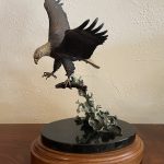 Frank DiVita American Spirit eagle in flight catching fish hunting fishing action wildlife bronze sculpture