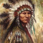 James Ayers Face of Defiance Lakota Native American India chief western oil painting