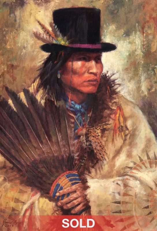 James Ayers His New Hat Oglala Sioux Native American oil painting sold