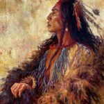 James Ayers Supreme Dignity Native America portrait western oil painting sold