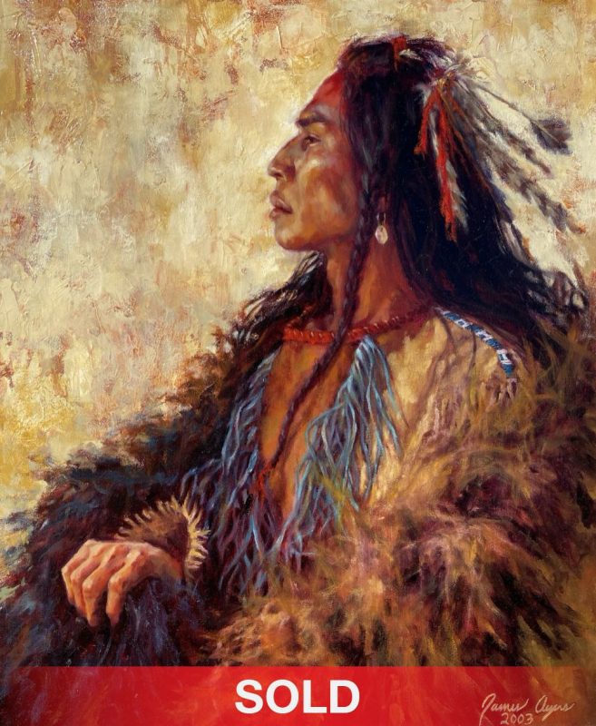 James Ayers Supreme Dignity Native America portrait western oil painting sold