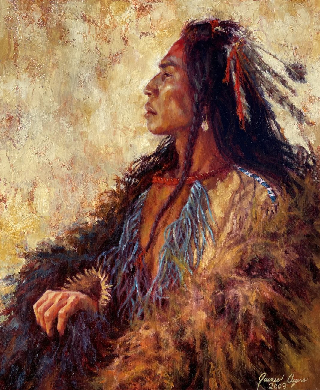 James Ayers Supreme Dignity Native America portrait western oil painting