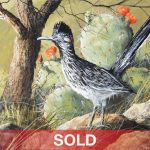 Trevor Swanson Sir Speedy roadrunner bird wildlife oil painting Sold