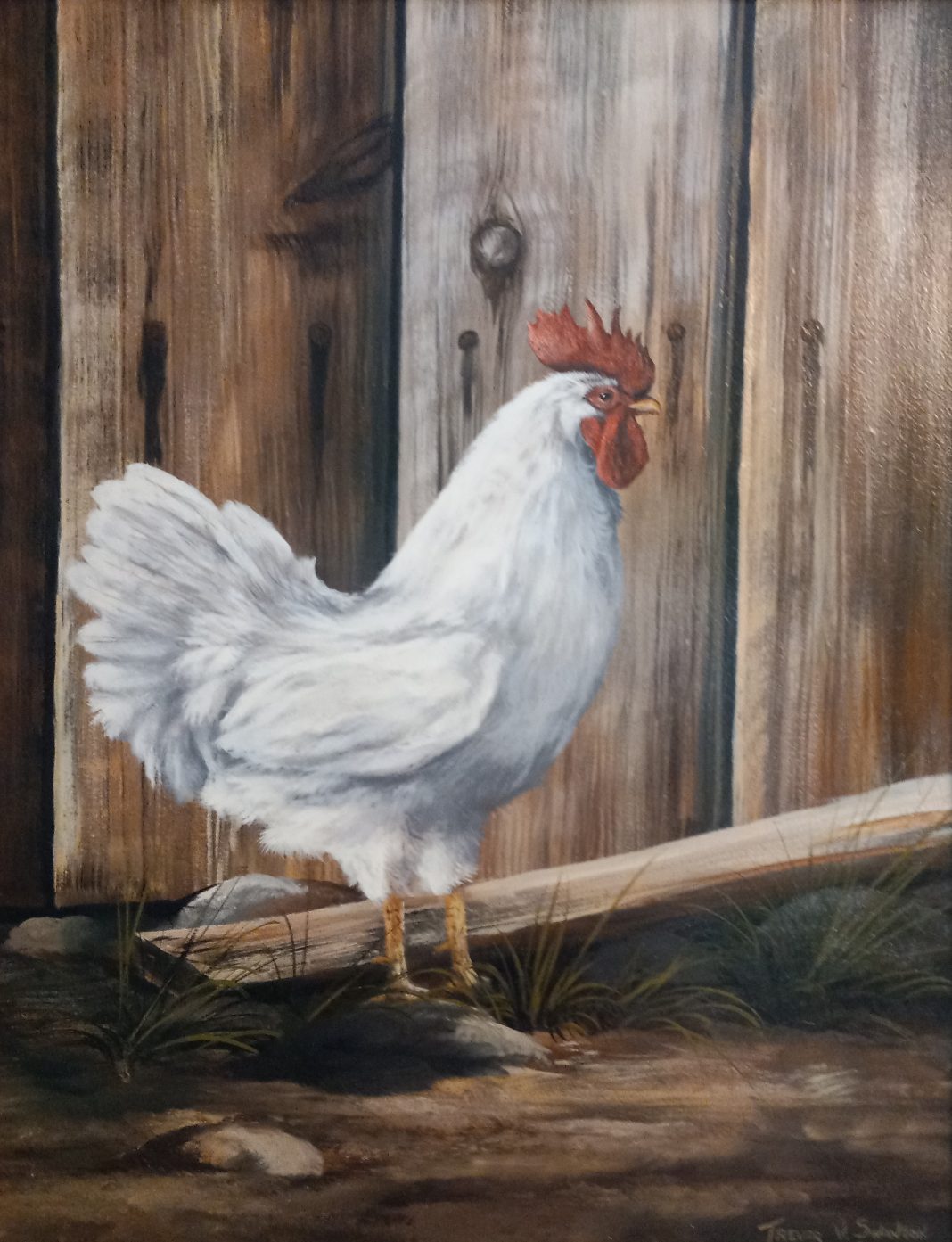 Trevor Swanson The Rooster farm ranch chicken western oil painting