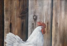 Trevor Swanson The Rooster farm ranch chicken western oil painting