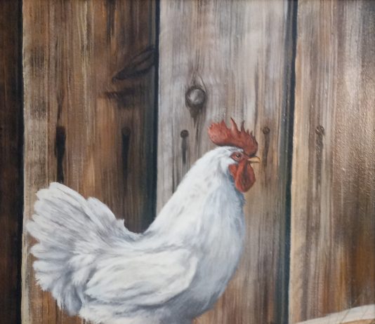 Trevor Swanson The Rooster farm ranch chicken western oil painting