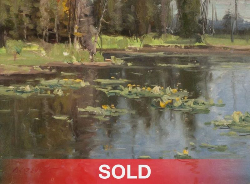 Clyde Aspevig "Lily Pond Study" water landscape oil painting