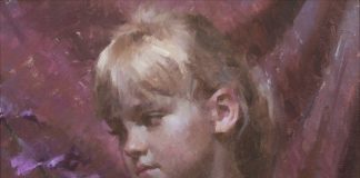 Morgan Weistling - "Emmie's Wish" girl figure figurative flowers oil painting