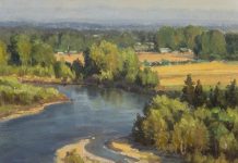 Clyde Aspevig "Flathead Valley" stream river landscape oil painting