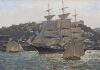 Christopher Blossom Christopher Bossom "Down-Easter" ship boat sailing sea ocean oil painting